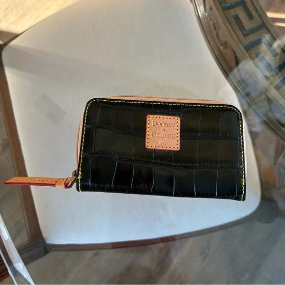 🖤🖤DOINEY & BOURKE SMALL BLACK CROC EMBOSSED WALLET!🖤🖤 - Picture 3 of 6